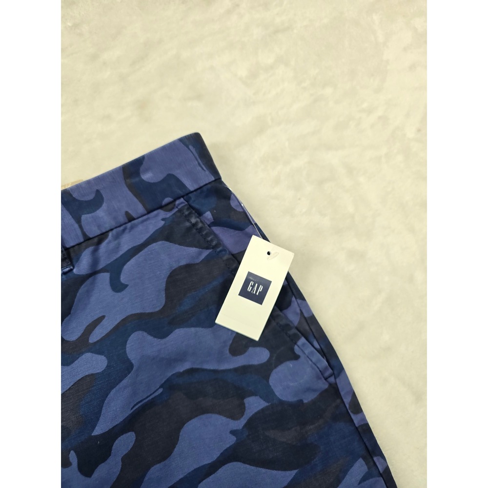 Gap Shorts Womens 12 Blue Camo Cotton Boyfriend Roll-Up Khakis NEW - Picture 4 of 10
